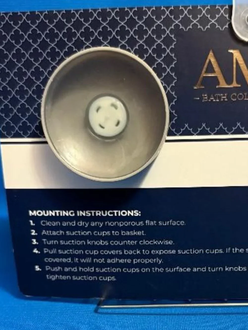 NEW AMG BATH COLLECTIONS OVAL SUCTION CADDY CHROME COLOR & RUST RESISTANT FINISH